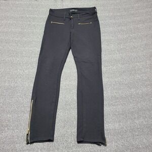 7 For All Mankind Black Zipper Detail Skinny Pants Women's Size 28